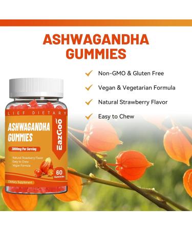 Ashwagandha Gummies & Vitamin D3 3000mg Extra Strength Ashwagandha Root Extract for Boosts Energy Immune Support Non-GMO Strawberry Flavor 60 Count 60 Count (Pack of 1) - Buy Online on GoSupps.com