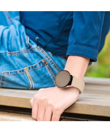 Mugust Adjustable Silicone Bracelet for Garmin Vivoactive 5/3 Vivomove 3/HR/Luxe/Style and Forerunner 55/245/645 - 20mm Sports Replacement in Milk Tea Color - Buy Online on GoSupps.com