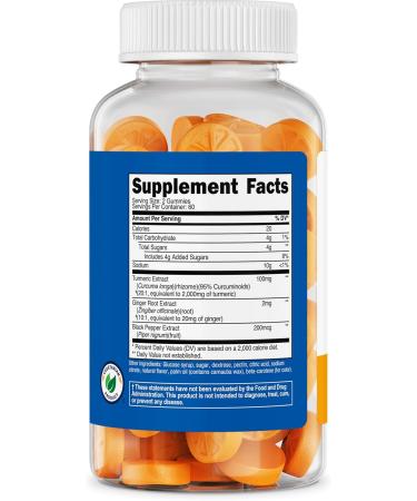 Nutricost Turmeric Gummies 2 000mg Tumeric per Serving (120 Gummies) - 60 Servings - Buy Online on GoSupps.com