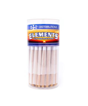 Elements Cones King Size | 100 Pack | Natural Pre Rolled Rice Rolling Paper with Tips and Packing Tubes Included 100 Count (Pack of 1)