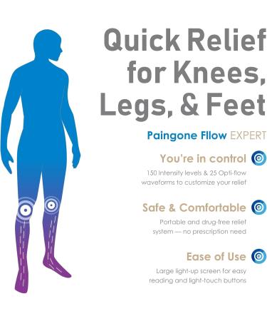 Paingone Fllow EMS Circulation Stimulator - FDA Cleared Muscle Booster for Legs & Feet | 150 Intensity Levels | Portable Pain Relief Device - Buy Online on GoSupps.com