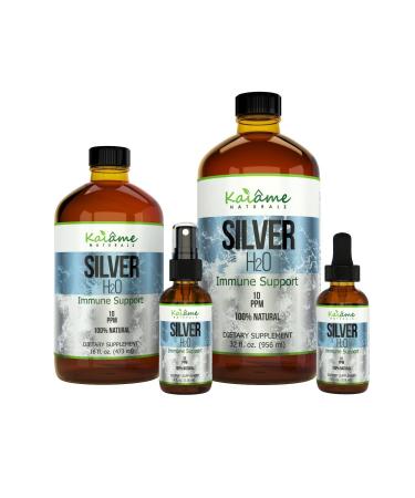 Kaiame Naturals Colloidal Silver, Ionic Silver Solution, 10 PPM, Large 16 oz Glass Bottle, Natural Immune Support Supplement, Safe for Adults, Children, and Pets 16 Fl Oz (Pack of 1) Capped