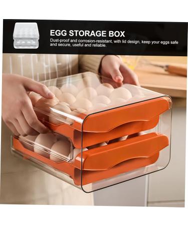 Mikikit Egg Storage Box Egg Tray for Refrigerator Egg Storage Tray Convenient Egg Organizer Household White 21.5x22.5x14cm - Buy Online on GoSupps.com