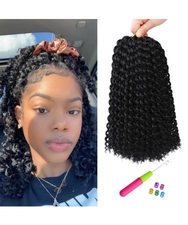Passion Twist Hair - 8 Packs Passion Twist Crochet Hair 12 Inch Water Wave Crochet Braids for Black Women Passion Twists Not Pre-twisted Braiding Hair Extensions (12 inch 8 packs 1B) 12 Inch (Pack of 8) 1B