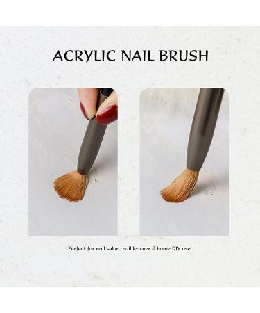 Aokitec #10 Oval Crimped Sable Acrylic Nail Brush - Wood Nail Art Tool for Manicure | Black - Buy Online on GoSupps.com