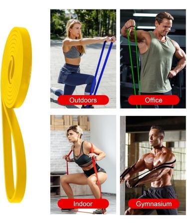 Fovolat Workout Bands Resistance Pull Up Bands | Elastic Bands Stretching Bands for Upper Lower Body Exercise Strength Training Yellow - Buy Online on GoSupps.com