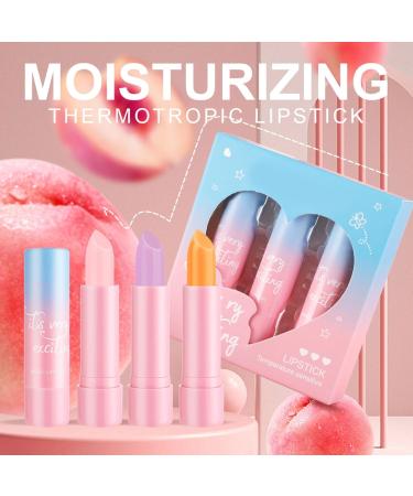 Lip Balm Set 3PCS Color Changing Lip Gloss Sheer Hydrating Color Cute Makeup Gift for Women Daughters Friends Multicolor One Size One Size Multicolor - Buy Online on GoSupps.com
