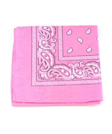NYFASHION101 Unisex Double Sided Print Paisley Cotton Bandana Head Wrap Scarf Light Pink