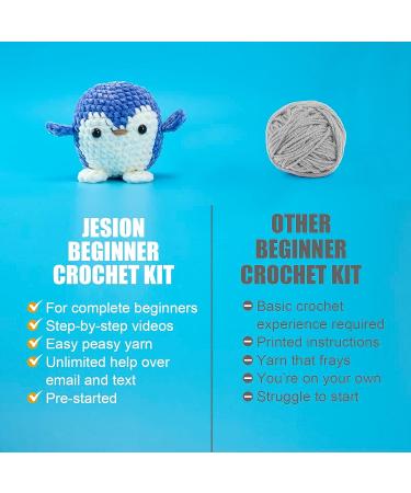 Kennifer Crochet Kit for Beginners - Penguin Design | Step by Step Tutorials for Kids & Adults | Yarn, Hook, Needles, Scissors Included - Buy Online on GoSupps.com