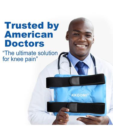 KKOOMI Knee Brace Support Ice Pack - Pain Relief, Injuries, Swelling, Arthritis, Meniscus Tear - Cold Compress Therapy for Knee Replacement Surgery - Reusable Gel Wrap for Men and Women - Buy Online on GoSupps.com
