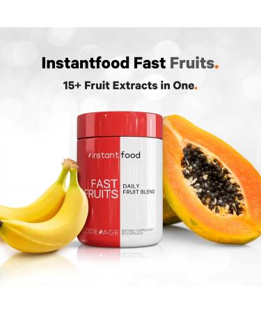 Codeage Instantfood Fast Fruits Over 15 Fruits Powders Equivalent All-in-One Vegan Daily Whole Food Vitamins - Berries Antioxidant Polyphenols & Bioflavonoid Multivitamin Non-GMO 90 Capsules - Buy Online on GoSupps.com