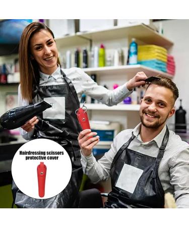 Salon Hair Scissor Bag | Salon-Grade Hair Scissor Bag Holster - Scissors Storage Holder Organizer Hairdressing Scissors Cover PU Leather for Barber Household Red - Buy Online on GoSupps.com