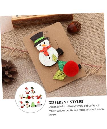 FRCOLOR 16 Sets Christmas Suit Hairpin Snowman Hair Clips Holiday Hair Santa Clause Suit Xmas Stocking Fillers Xmas Snowflake Barrettes Christmas Decor Kids Hair Pin Iron Elk Bobby Elder - Buy Online on GoSupps.com