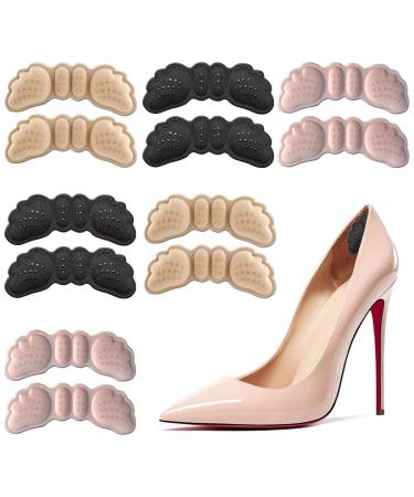6 Pairs Heel Cushion Pads for Loose Shoes  Shoe Inserts for Shoes That are Too Big  Heel Grips for Women s Shoes  Self-Adhesive Heel Inserts That Improve Shoe Fit and Comfort