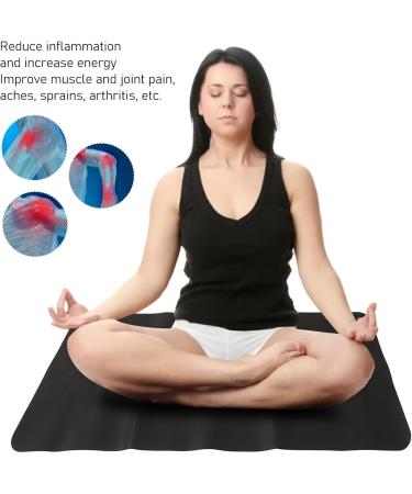 Earth of Yoga Mat Black Soft PU Ground Mat for Stress Relief & Anxiety Reduction | 30x68 cm | Perfect for Elderly | 5m Cable - Buy Online on GoSupps.com