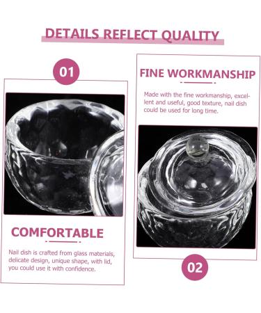 ABOOFAN Wedding Decor Nail Manicure Tools Manicure Nail Dish Nail Dish Bowl with Lids Dappen Dish Nail Accessories Nail Art Dish Nail Dish Cup Nail Cups Glass Diamond With Cover 1 - Buy Online on GoSupps.com