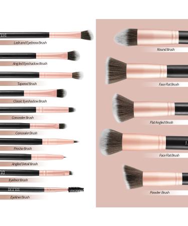 DULEE 14-Piece Professional Makeup Brush Set - Premium Synthetic Brushes for Foundation Eyeshadow Blush & More - Silver Beauty Kit for Flawless Application - Buy Online on GoSupps.com