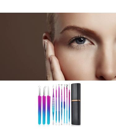 Rehomy 10pcs Stainless Steel Blackhead Remover Extractor Tools Acne Kit Pimple Popper Tool Kit for Nose Face Forehead - Buy Online on GoSupps.com