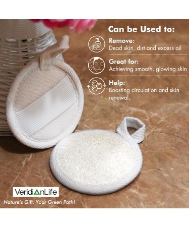 Natural Loofah Face Exfoliating Scrubber - 12 Pcs Organic Shower Pads for Smooth Glowing Skin - Men's & Women's Facial Cleansing Massage Brush - Buy Online on GoSupps.com