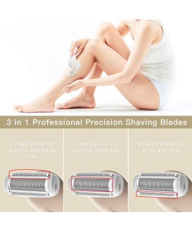 Electric Razor for Women - Cordless Bikini Trimmer & Body Hair Removal | IPX7 Waterproof Wet/Dry Shaver with LED Light - Buy Online on GoSupps.com