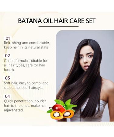 XJBD Batana Oil 4 Pack Volumizing Shampoo and Conditioner Anti-Frizz Deeply Nourishes Scalp Smooth Hair Including Shampoo Conditioner Mask - Buy Online on GoSupps.com