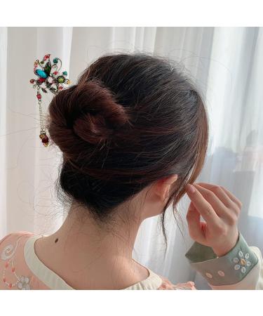 LEEQ Vintage Hair Sticks Chinese Hair Sticks Vintage Chinese Hairpin Antique Hairpin Metallic Hair Stick for Decorative Hair Styling Fixed (6 Pieces) - Buy Online on GoSupps.com