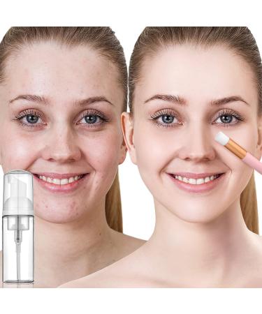 30-Piece Travel Soap Bottle & Lash Shampoo Brush Set | Eyelash Extension Cleansing & Blackhead Remover Tool | Foaming Pump Dispenser Bottle 50ML (White/Pink) - Buy Online on GoSupps.com