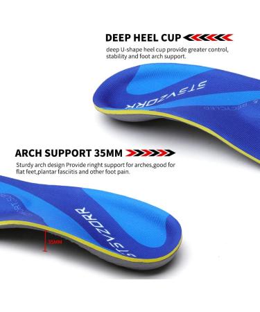 Orthotic Shoe Insoles Original - Arch Support Unisex - Relieve Metatarsal & Heel Pain - UK-12 (30.5CM) Navy Blue - Buy Online on GoSupps.com