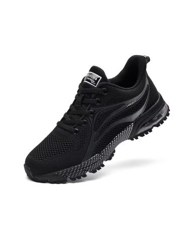 Lamincoa Womens Air Running Shoes Athletic Women Sneakers Non Slip Womens Tennis Shoes 8 Black