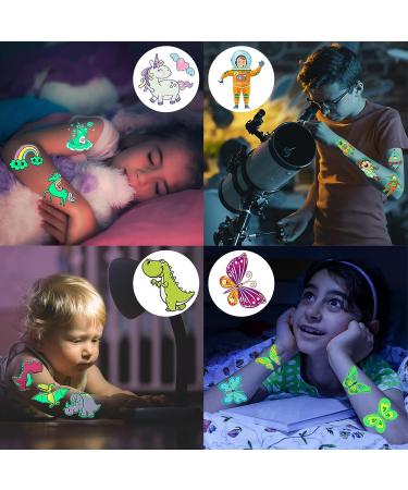 500 Styles Luminous Temporary Tattoos for Kids - Glow In The Dark Stickers - Unicorn/Mermaid/Dinosaur/Animal - Birthday Party Supplies - Buy Online on GoSupps.com
