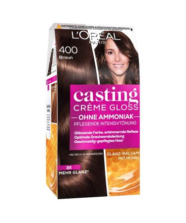 L'Or al Paris Coloration without ammonia and without silicones nourishing intensive tinting with gloss reflex balm casting cr me gloss hair color No. 400 brown 1 piece No. 400-brown 1 piece (1 Pack)