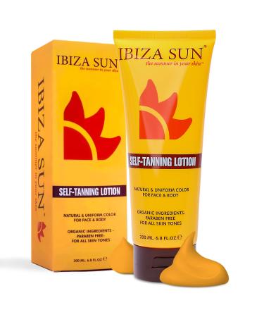 Ibiza Sun Self Tanner-Long Lasting Fake Tan Lotion  Sunless Tanner with Organic Ingredients for Natural Glow  Quick Tan Tanning Cream Body Bronzer - Buy Online on GoSupps.com