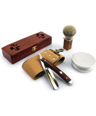 A.P. Donovan Razor Set - Personalized Engraved Mahogany Shaving Brush & Soap Gift Set | International Shipping - Buy Online on GoSupps.com