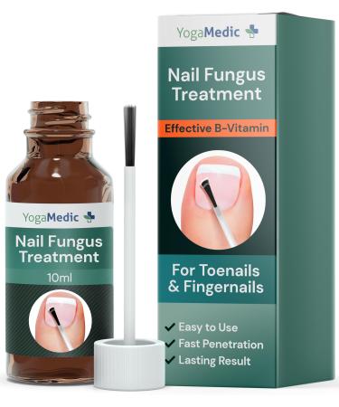 YogaMedic Fungal Nail Cure for Toenails Extra Strong No filing necessary 10ml Effective in 20 Seconds Patented Anti Fungus Toe Nails Treatment Antifungal Nail Care Clinically Tested Mix