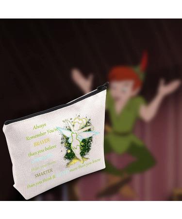 Fairy Tale Cosmetic Make Up Bag - Braver, Stronger, Smarter Than You Think - Fairy Pixie Inspired Gift - Zipper Pouch for Women/Girls - Always Tinkerbell - Buy Online on GoSupps.com