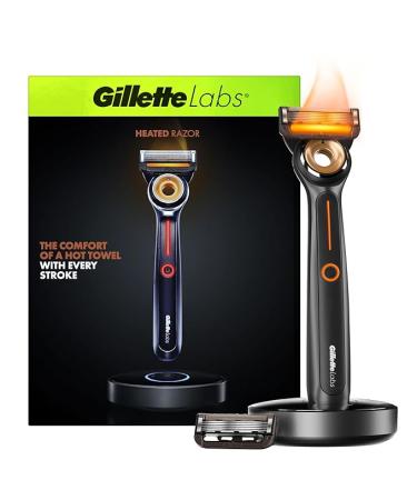 GilletteLabs Heated Razor Starter Kit - 1 Handle 2 Blade Refills 1 Charging Dock - Buy Online on GoSupps.com