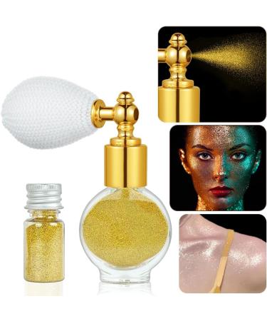 AOOWU Glitter Powder Spray Shiny Body Glitter Spray for Women Highlighter Loose Powder Spray Shimmer Sparkle Pearl Powder Makeup Spray for Body Hair Face and Clothing Colorful Gold - Buy Online on GoSupps.com