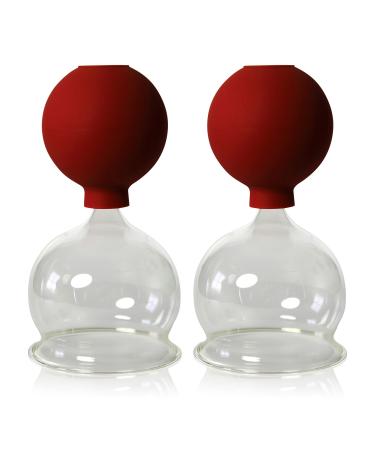 Lauschaer glass cupping glasses with ball 2 pieces 70mm for professional medicine fireless cupping cupping glass cupping jars - Buy Online on GoSupps.com