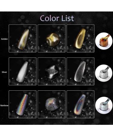 Biutee Holographic Glitter 9D Cat Eye Gel Nail Polish Kit 6 colors - Magnetic Gel Polish and Black Color Gel Soak Off UV Gel Nail Art Varnish - Home DIY Nail Art Salon - Buy Online on GoSupps.com