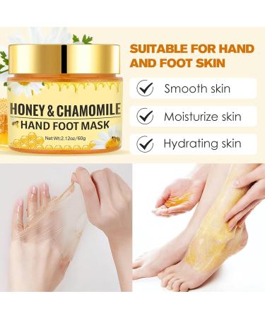 Masque pour les mains et les pieds au miel et la camomille soin hydratant et exfoliant durable pour talons et pieds secs et craquel s limine les peaux mortes hydrate instantan ment et apaise les - Buy Online on GoSupps.com