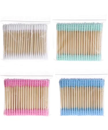 Rtengtunn 100pcs Double Head Cotton Swabs - Cosmetic Makeup & Ear Bud Cleaning Tools - Blue - Buy Online on GoSupps.com