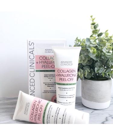 Advanced Clinicals Collagen + Hyaluronic Acid Anti-Aging Peel-Off Face Mask - Hydrating, Tightening & Firming - Vegan Formula for Smooth Wrinkles, Pores & Even Skin Tone - 3.4 Fl Oz - Buy Online on GoSupps.com
