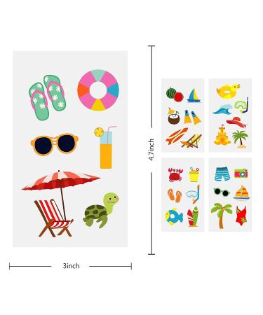 24 Sheets Pool Beach Temporary Tattoos - Birthday Decorations & Summer Party Favors - Buy Online on GoSupps.com