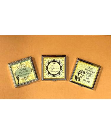 Retro Compact Mirror: Sassy Remarks for Travel Purse - Beauty & Lipstick Motivation - Buy Online on GoSupps.com