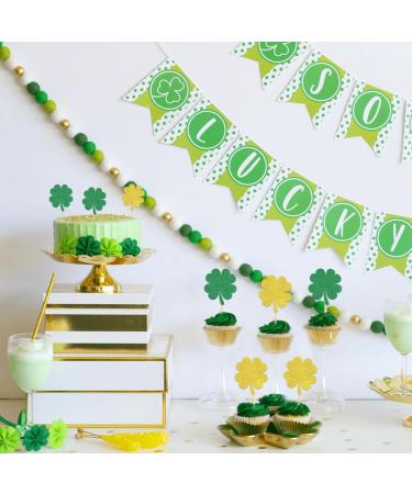 24 Pcs St Patrick's Day Cupcake Toppers Four Leaf Clover Leprechaun Hat Horseshoe Shamrock Cupcake Toppers for St Patrick's Day Party Decorations (Trefoil A) - Buy Online on GoSupps.com