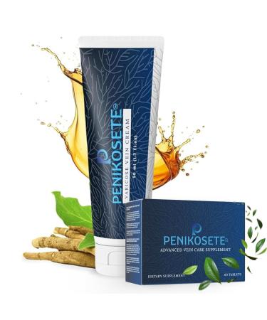 PENIKOSETE Advanced Varicose Vein Care | Varicose Veins Cream & Tablet | Strengthens Veins Improves Circulation & Reduces Swelling Fatigue & Cramping | Ashwagandha Formula