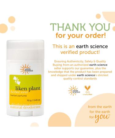 Earth Science Natural Deodorant - Liken Plant Herbal Scent 2.45 oz | Eco-Friendly & Aluminum-Free - Buy Online on GoSupps.com