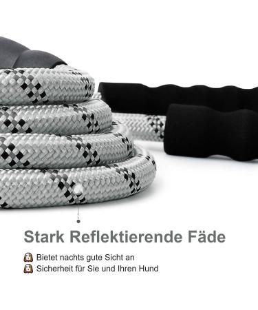 5 ft Strong Dog Leash with Padded Handle & Reflex Seams - Safe for All Dog Sizes - Silver 150x1.2 cm | International Shipping Available - Buy Online on GoSupps.com