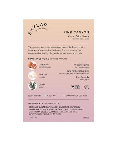 Skylar Pink Canyon Eau de Perfume - Hypoallergenic Perfume for Women & Men Vegan & Safe for Sensitive Skin - Woody Citrus Perfume with Notes of Grapefruit Pink Salt & Cedar - 1.70 Fl Oz (Pack of 1) - Buy Online on GoSupps.com