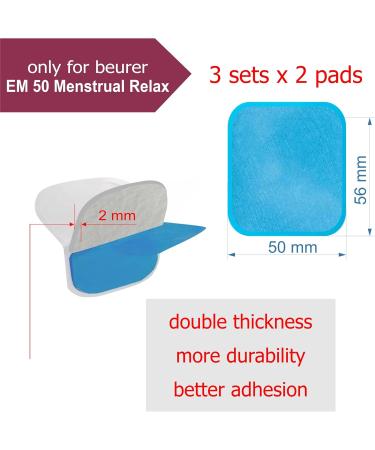 3x Replacement Set (6 Pieces) 100% Gel Pads for Beurer EM 50 Menstrual Relax Devices - Save Up to 30%! - Buy Online on GoSupps.com